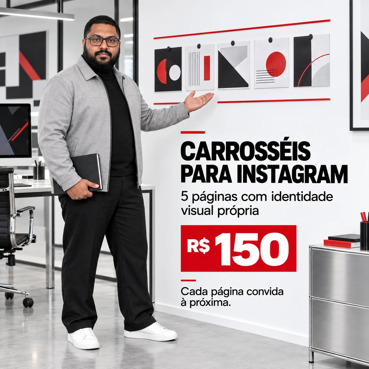Carrosséis para Instagram — 5 páginas por R$ 150