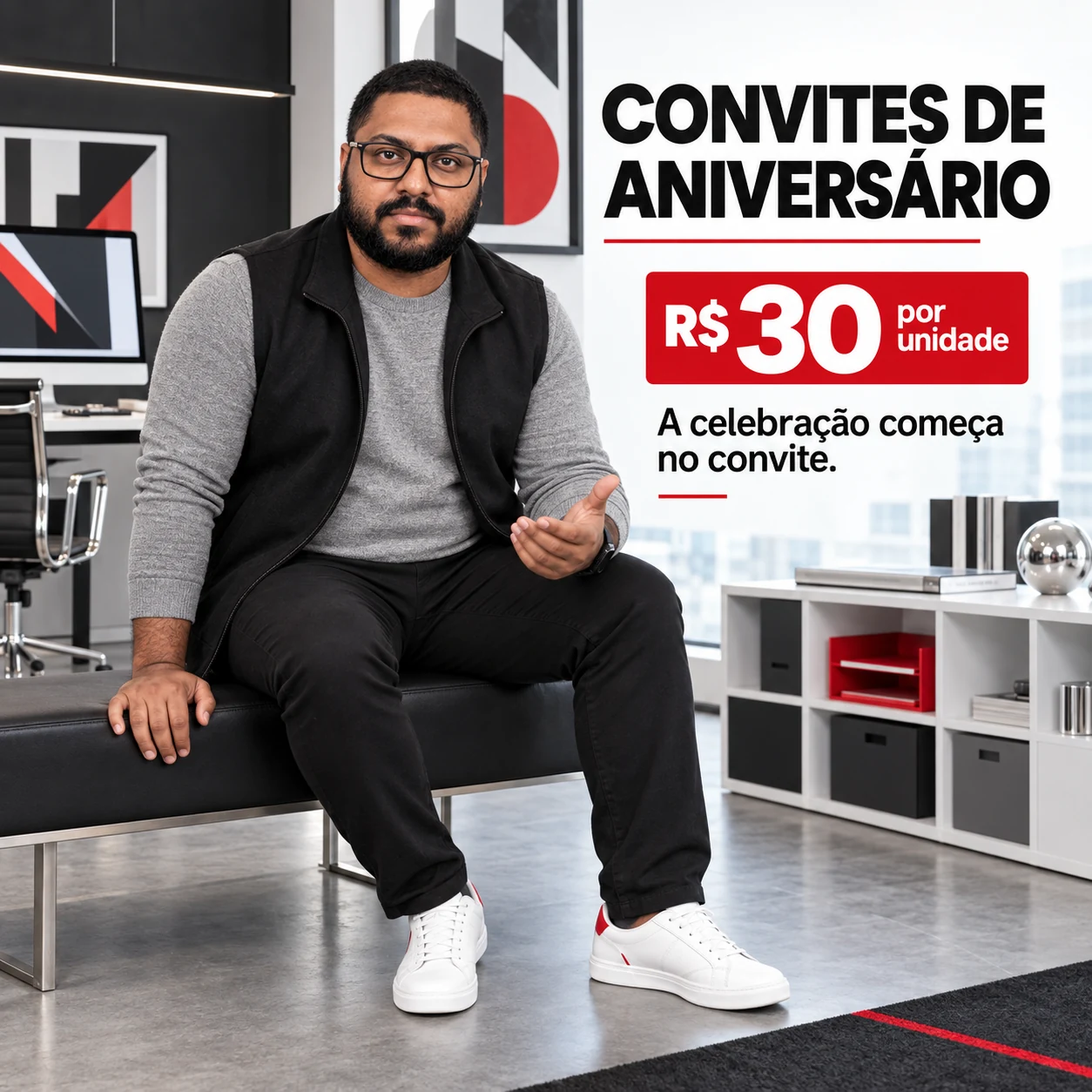 Convites de aniversário — R$ 30 por unidade
