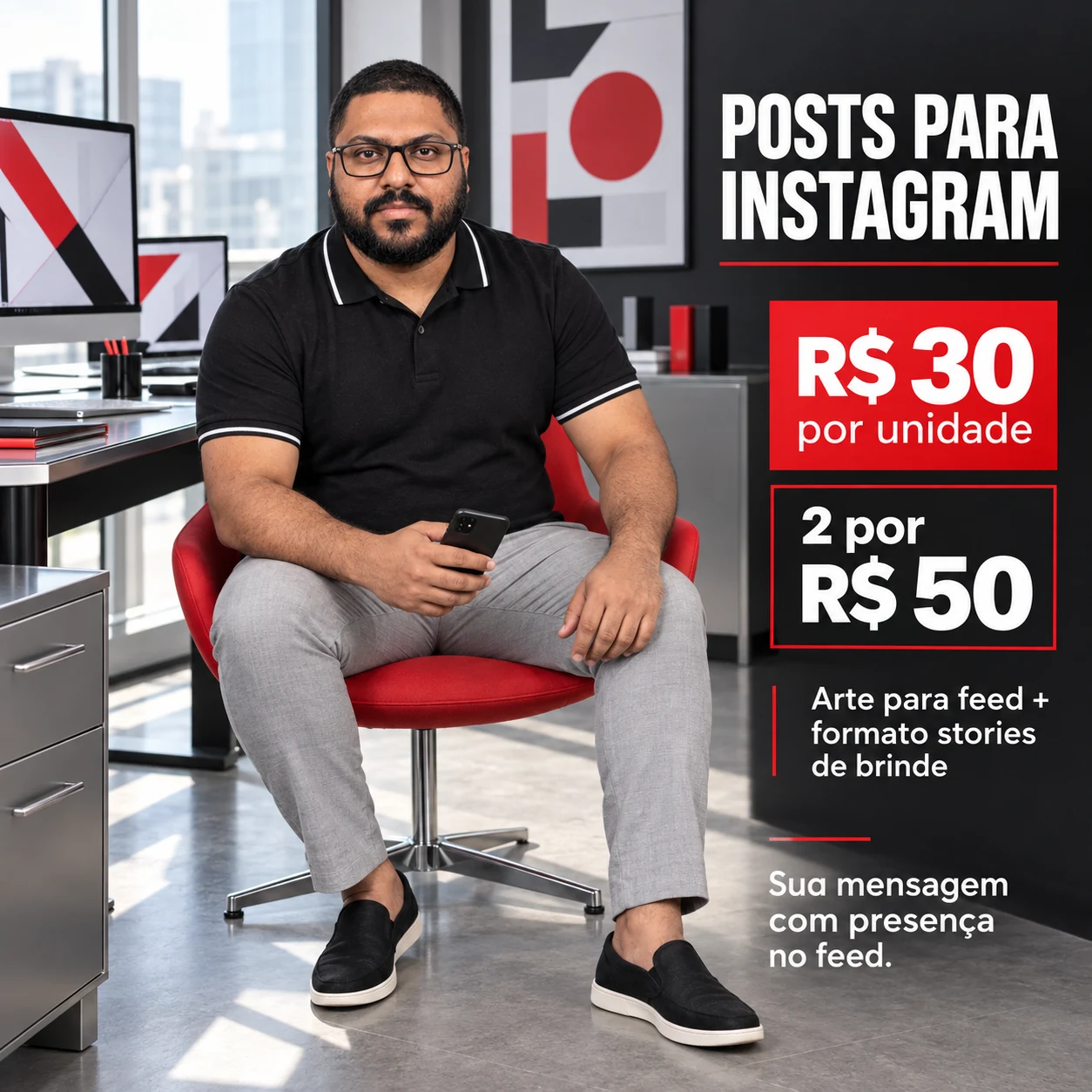 Posts para Instagram — R$ 30 por unidade ou 2 por R$ 50